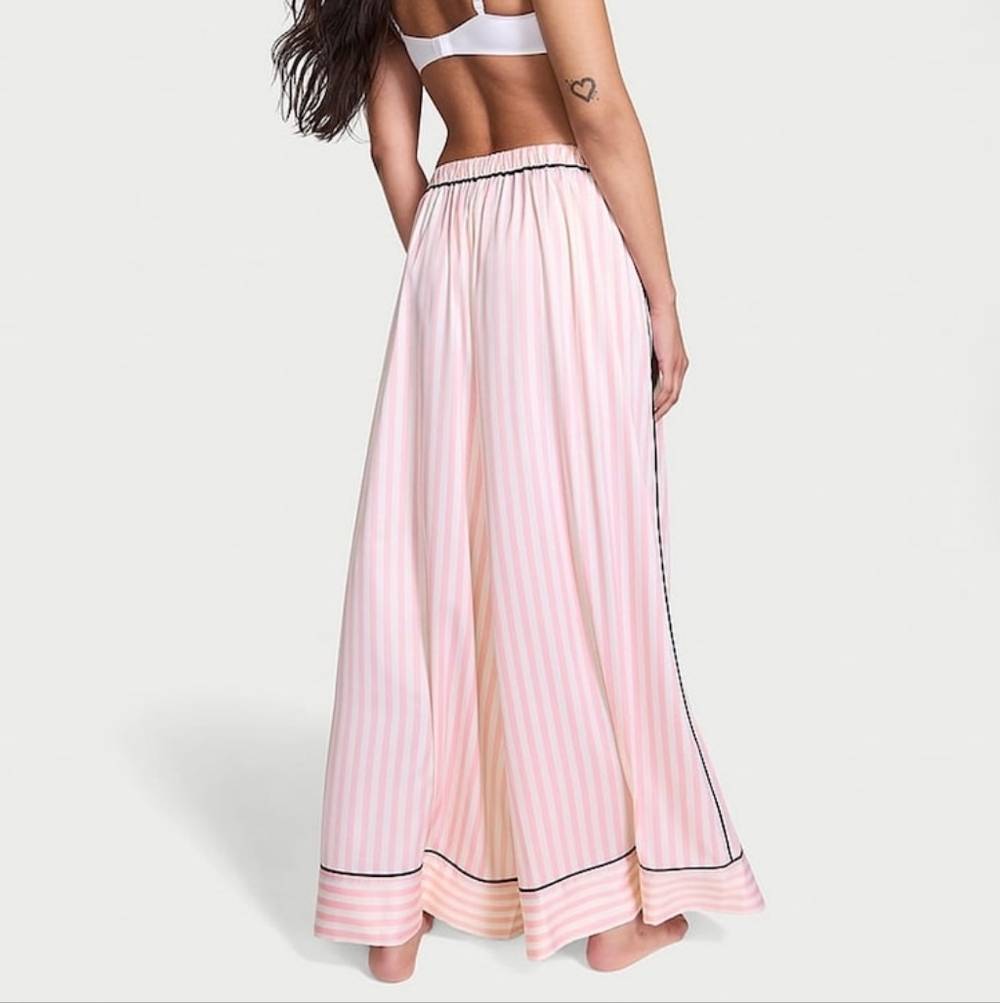 Victoria's Secret Glazed Satin Palazzo Sleep Pants 💥RARE iconic pink stripe - Picture 4 of 6
